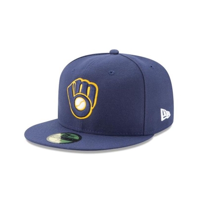 Sapca New Era Milwaukee Brewers MLB Authentic Collection 59FIFTY Fitted - Albastri